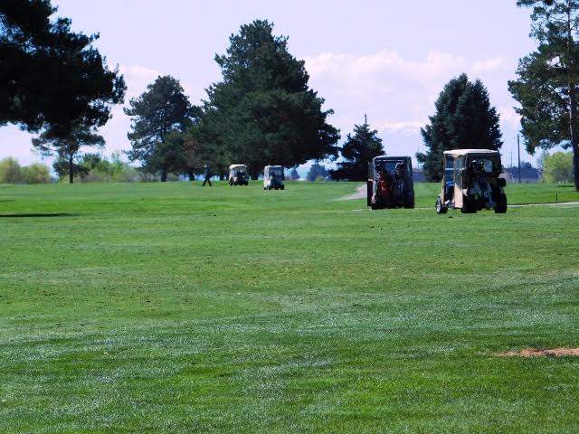 Heading down the fairway at Purple Sage