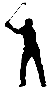 black and white image of golfer